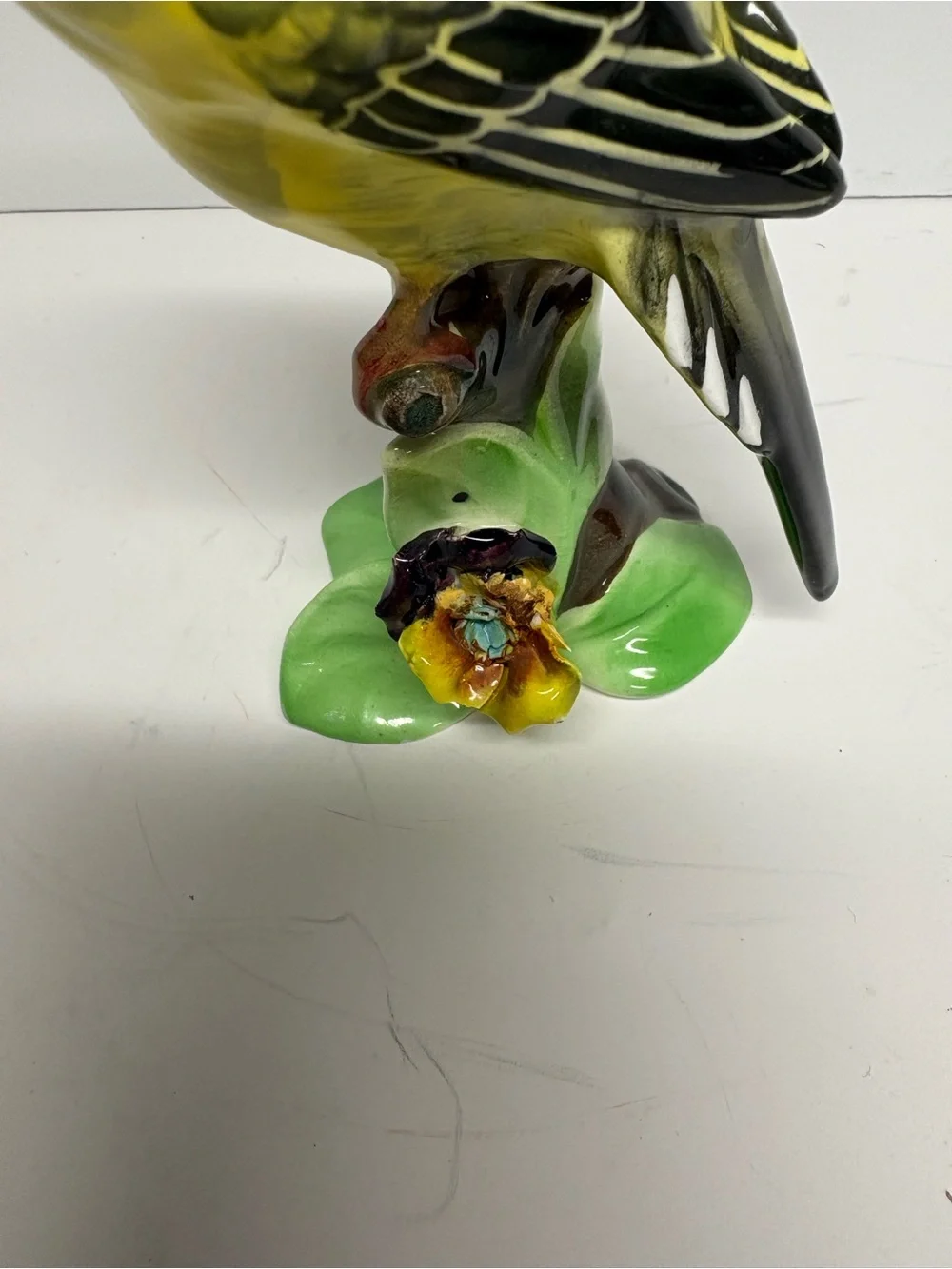 Vintage Napcoware Porcelain Figurine Parakeet Decorative Bird Statue